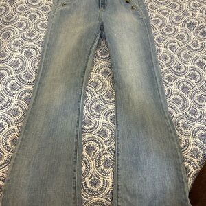 Ann Taylor Blue Flare Wide Leg Jeans